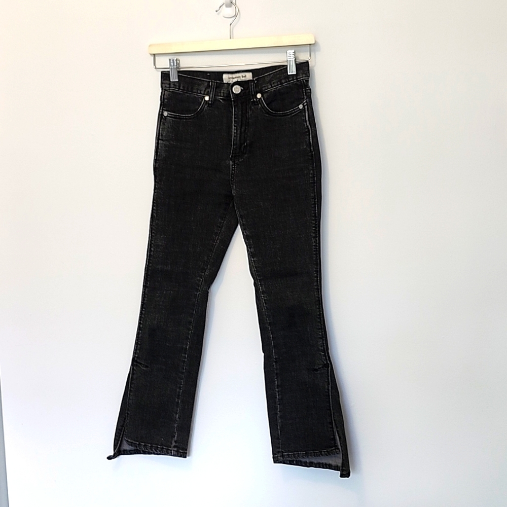 Andersson Bell unbalance slit crop jeans size S dark denim excellent cond